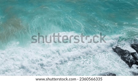 Banner of blue waves of the ocean