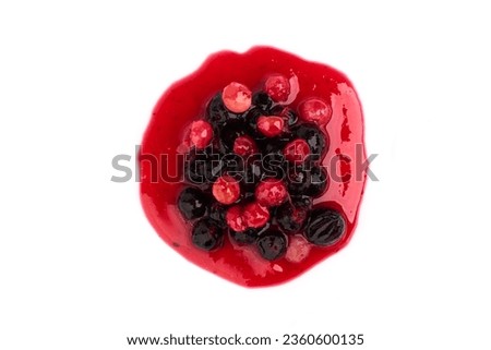 Black currant and lingonberry jam, isolated on white background Royalty-Free Stock Photo #2360600135