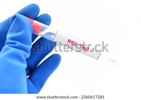Nasopharyngeal swab from patient for respiratory syncytial virus (RSV) test  Royalty-Free Stock Photo #2360617281