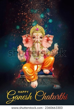 Lord Ganpati on Ganesh Chaturthi background. abstract vector illustration design Royalty-Free Stock Photo #2360663303
