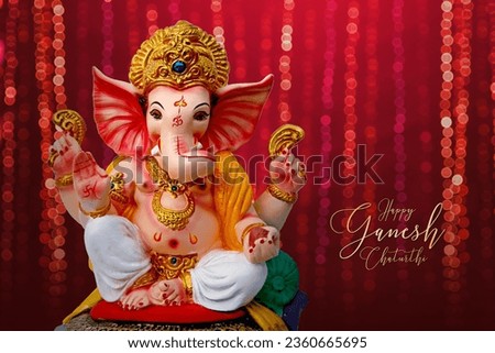 Ganpati, Lord Ganesh with Festival background Royalty-Free Stock Photo #2360665695