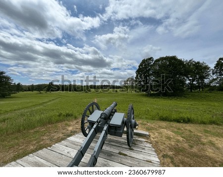 Cannon at the historic Saratoga Battlefield from the American War of Indepence Royalty-Free Stock Photo #2360679987