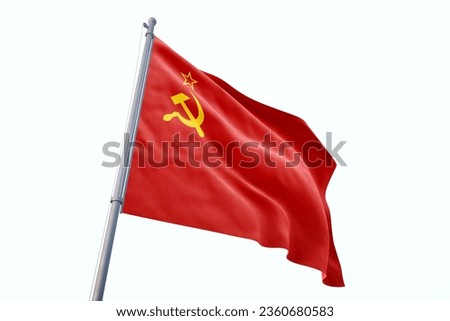 Soviet Union flag isolated on white background Royalty-Free Stock Photo #2360680583