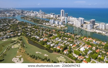 Aerial photo taken over Miami Beach Florida