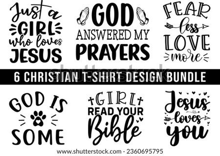 6 Christian T-shirt Design Bundle