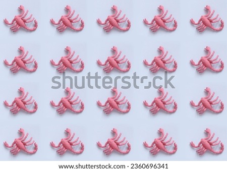 pink scorpions on white background pattern 