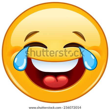 Laughing emoticon with tears of joy Royalty-Free Stock Photo #236072014