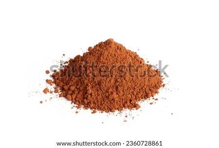 Cocoa Powder Isolated, Cacao Dust Pile, Dry Ground Cocoa Beans, Cocao Powder Pile for Homemade Chocolate on White Background Royalty-Free Stock Photo #2360728861