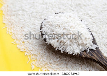 Raw super kernel basmati rice long grain Royalty-Free Stock Photo #2360733967