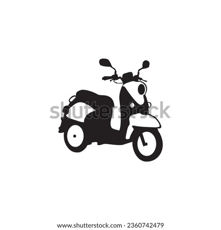 illustrasi vektor graphic of motorcycle matic with silhouette 