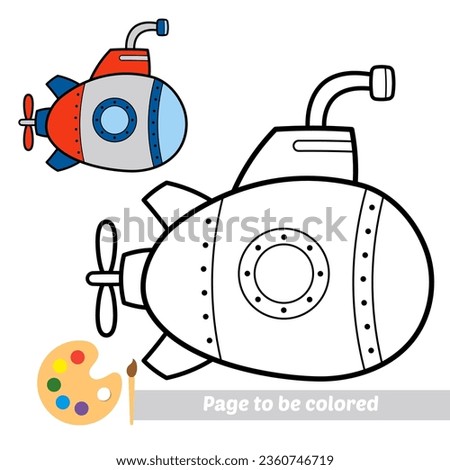 coloring book for kids, submarine vector