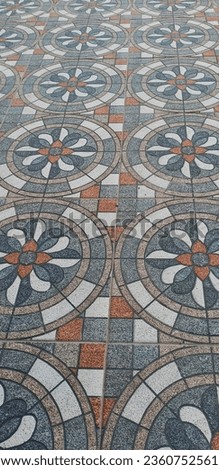 Jaiswal marble floor tile pattern new and clean condition for background, symmetry grid lines and marble texture room in perspective view, outdoor decoration with luxury marble floor tile pattern.