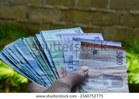Photo with finance concept, Indonesian currency rupiah currency