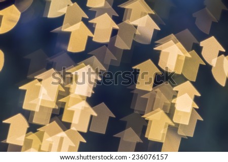 Abstract blur bokeh background in arrow shape