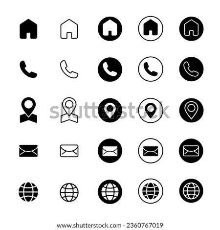 Contact us icon set vector suitable for mobile app and business identity.