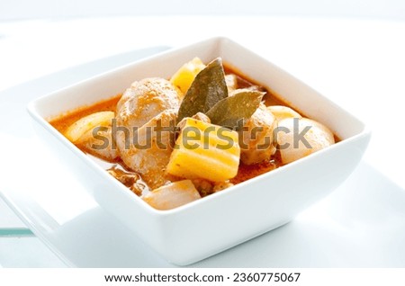 Yellow Curry Chicken (Massaman Curry Chicken), Famous food of Thailand. 
