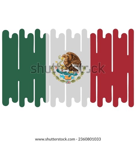 Mexico flag distress style, editable, printable vector eps file