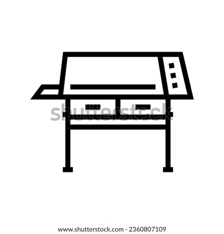 drafting table architectural drafter line icon vector. drafting table architectural drafter sign. isolated contour symbol black illustration Royalty-Free Stock Photo #2360807109
