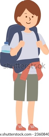 Clip art of backpacker woman