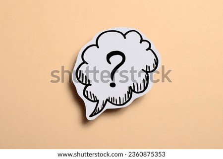drawn question mark on a beige background Royalty-Free Stock Photo #2360875353