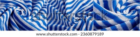 Blue and white striped fabric for a classic nautical look Soft and stretchy knit Ideal for garments such as shirts, dresses and loungewear Strong and durable material that retains its shape over time