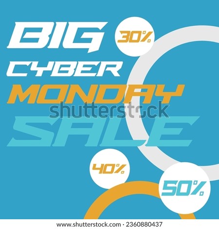 big Cyber Monday sale poster flyer social media post design