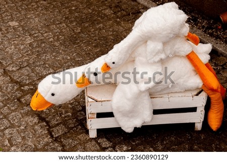 Geese plush, craze in Poland Royalty-Free Stock Photo #2360890129