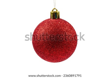 Red christmas ball isolated on white background Royalty-Free Stock Photo #2360891791