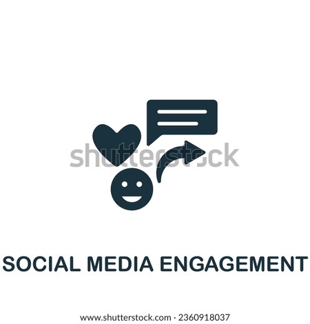Social media engagement icon. Monochrome simple sign from charity and non-profit collection. Social media engagement icon for logo, templates, web design and infographics.