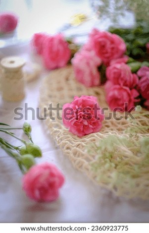 Carnation flowers on the table