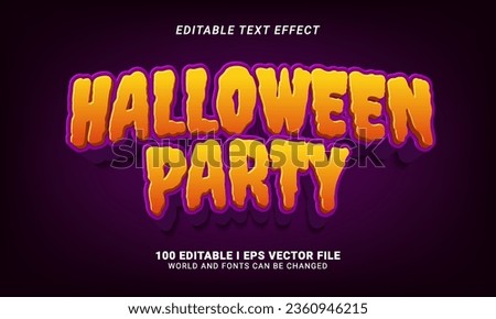 halloween party 3d style text effect
