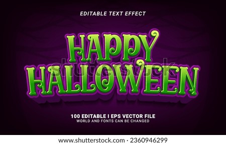 happy halloween 3d style text effect