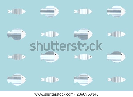 Cute seamless stylized fish seamless pattern. Vector illustration. Royalty-Free Stock Photo #2360959143