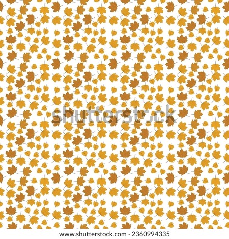 Fall leaves isolated on white background collection. Orange maple leaves pattern. Vector illustration.