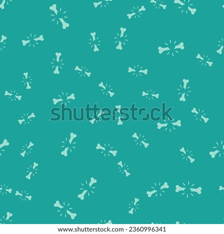 Green Human broken bone icon isolated seamless pattern on green background.  Vector