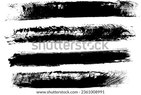 Hand Drawn Grunge Brush vector, Set of Hand Drawn Grunge Brush Smears, Black vector brush strokes collection. Black paint spots vector for design,