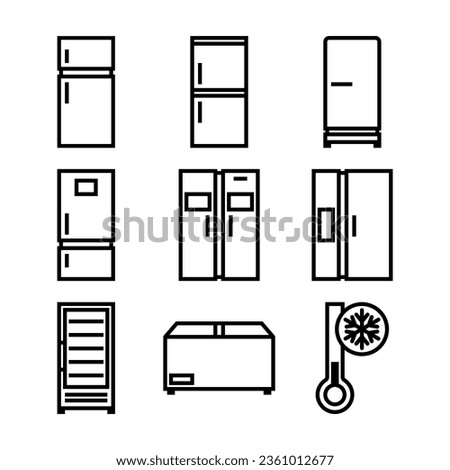 Set of Refrigerator Outline Icons