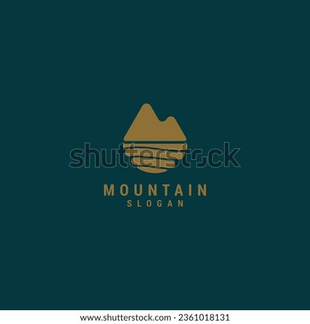 Simple and luxury outdoor adventure mountain logo template