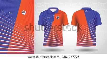 blue red polo shirt sport sublimation jersey template