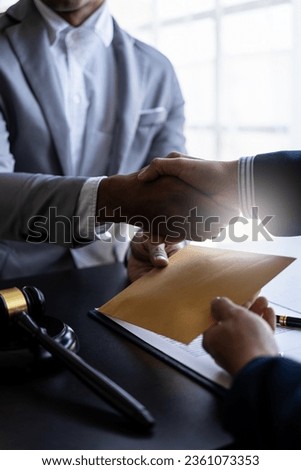 Corruption Government officials accept corruption payments given to businessmen to enable them to evade annual taxes. bribery concept officials to avoid legal taxes Royalty-Free Stock Photo #2361073353