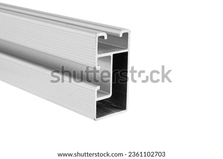 Mounting Rail for Solar PV Panel Module Installation on Metal Sheet Roof isolated on white background with clipping paths