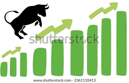 Bull or bullish run; Bear or bearish market trend in crypto currency or stocks. Trade exchange, green up or red down arrows graph. Cryptocurrency price chart. Vector
