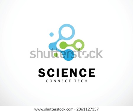 science logo creative connect molecule biology design concept smart brain