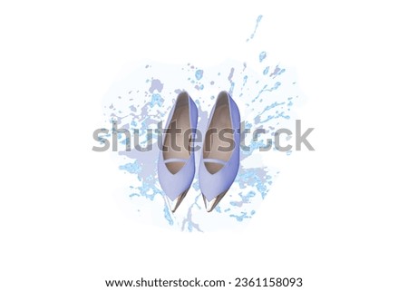 Summer women's shoes with light blue background Royalty-Free Stock Photo #2361158093