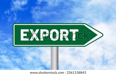 Export road sign on sky background