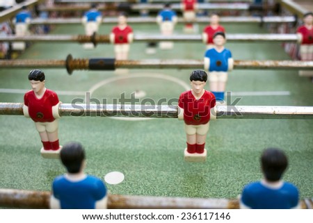 Table football, selective focus. Royalty-Free Stock Photo #236117146