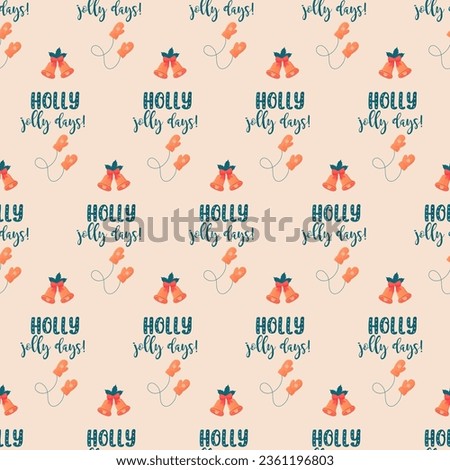 Seamless pattern Christmas, new year, holidays and bells