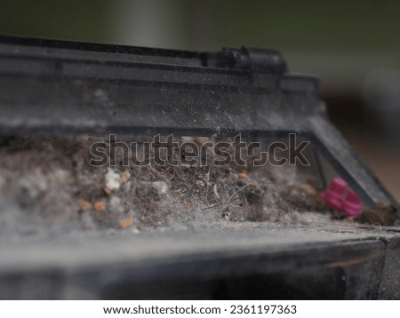 a dust container collected by a robot vacuum cleaner Royalty-Free Stock Photo #2361197363