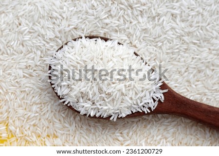 Raw super kernel basmati rice long grain Royalty-Free Stock Photo #2361200729