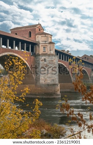 Bridge in Pavia, Italy overlooking the river